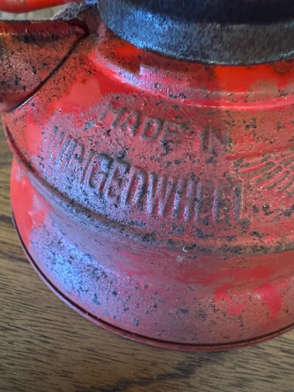 Railroad WingedWheel Made in Japan Red Vintage Lantern for Home Accent upcycle